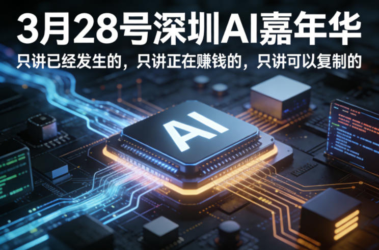 3月28号深圳AI嘉年华，只讲已经发生的，只讲正在賺钱的，只讲可以复制的-知享资源网