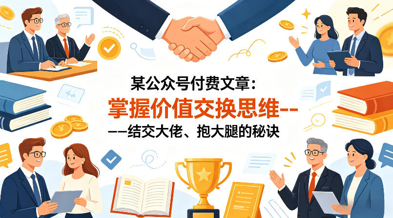 某公众号付费文章：掌握价值交换思维—-结交大佬、抱大腿的秘诀-知享资源网