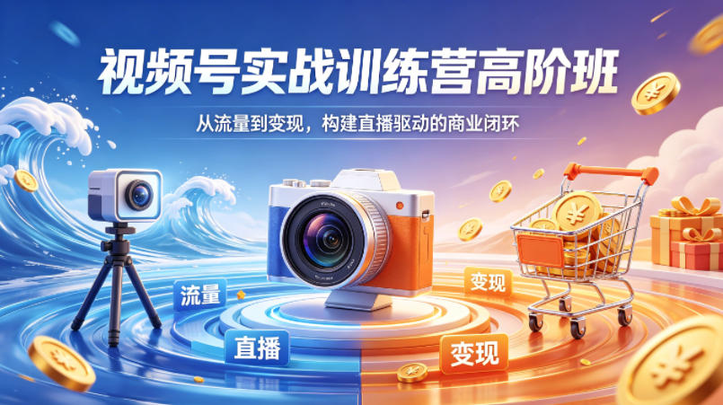 视频号实战训练营高阶班，从流量到变现，构建直播驱动的商业闭环（26年4月）-知享资源网