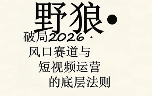 野狼团队·多平台实操运营课，覆盖AI口播、服装、好物、漫剪等热门玩法（更新4月）-知享资源网