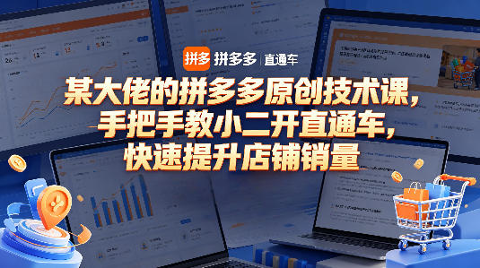 某大佬的拼多多原创技术课，手把手教小二开直通车，快速提升店铺销量-知享资源网