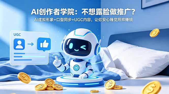 （18599期）AI创作者学院：不想露脸做推广？AI虚拟形象+口型同步+UGC内容，让你安心睡觉照样赚钱-知享资源网