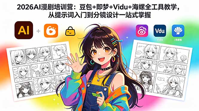 （18607期）2026AI漫剧培训营：豆包+即梦+Vidu+海螺全工具教学，从提示词入门到分镜设计一站式掌握-知享资源网