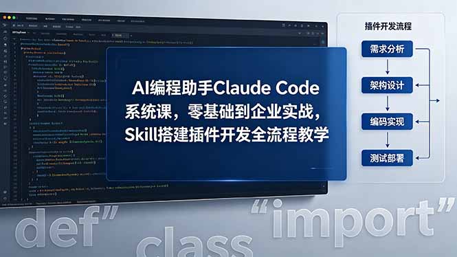 （18514期）AI 编程助手 Claude Code 系统课，零基础到企业实战，Skill 搭建插件开发全流程教学-知享资源网