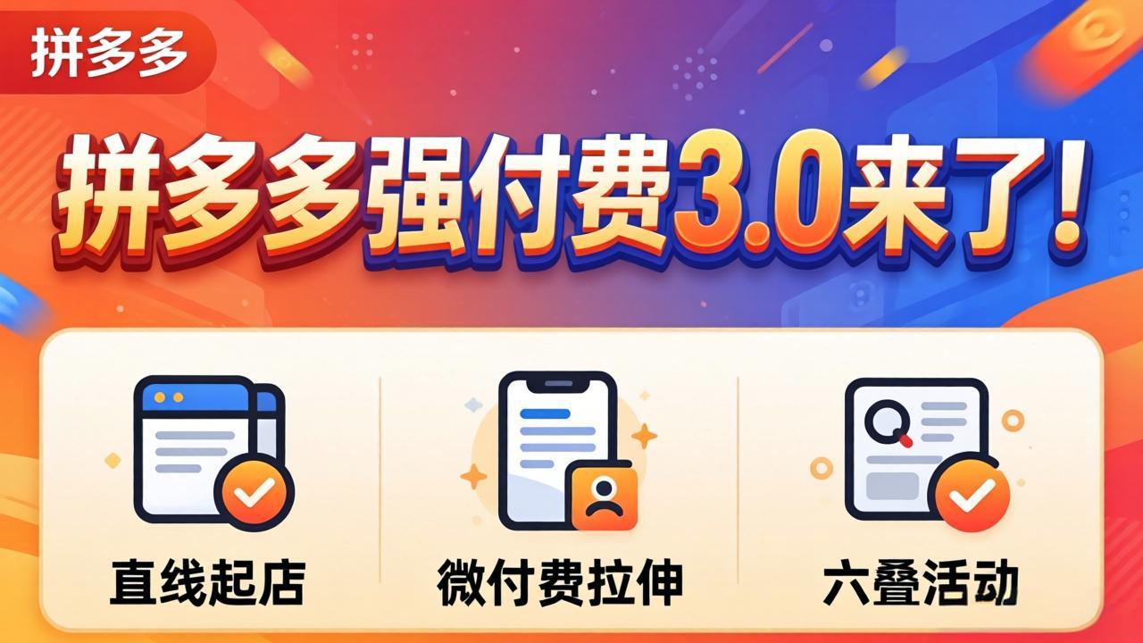 （18284期）拼多多强付费3.0来了（更新4月）直线起店+微付费拉伸+六叠活动，稳定起店破解流量瓶颈-知享资源网