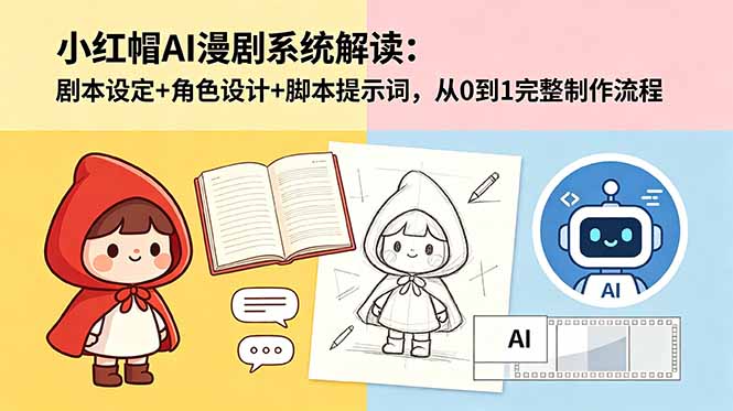 （18612期）小红帽AI漫剧系统解读：剧本设定+角色设计+脚本提示词，从0到1完整制作流程-知享资源网