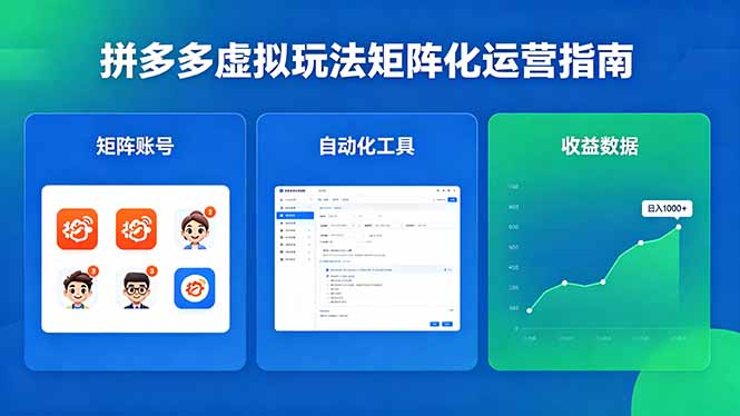 （18361期）闭眼可复制的拼多多虚拟玩法，矩阵化运营，长期稳定日入 1000+-知享资源网