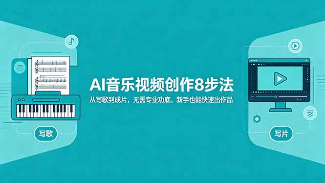 （18340期）AI音乐视频创作8步法：从写歌到成片，无需专业功底，新手也能快速出作品-知享资源网