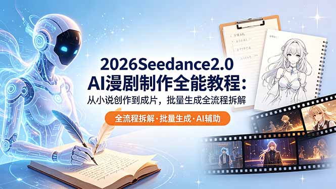 （18537期）2026Seedance2.0 AI制作全能教程：从小说创作到成片，批量生成全流程拆解-知享资源网