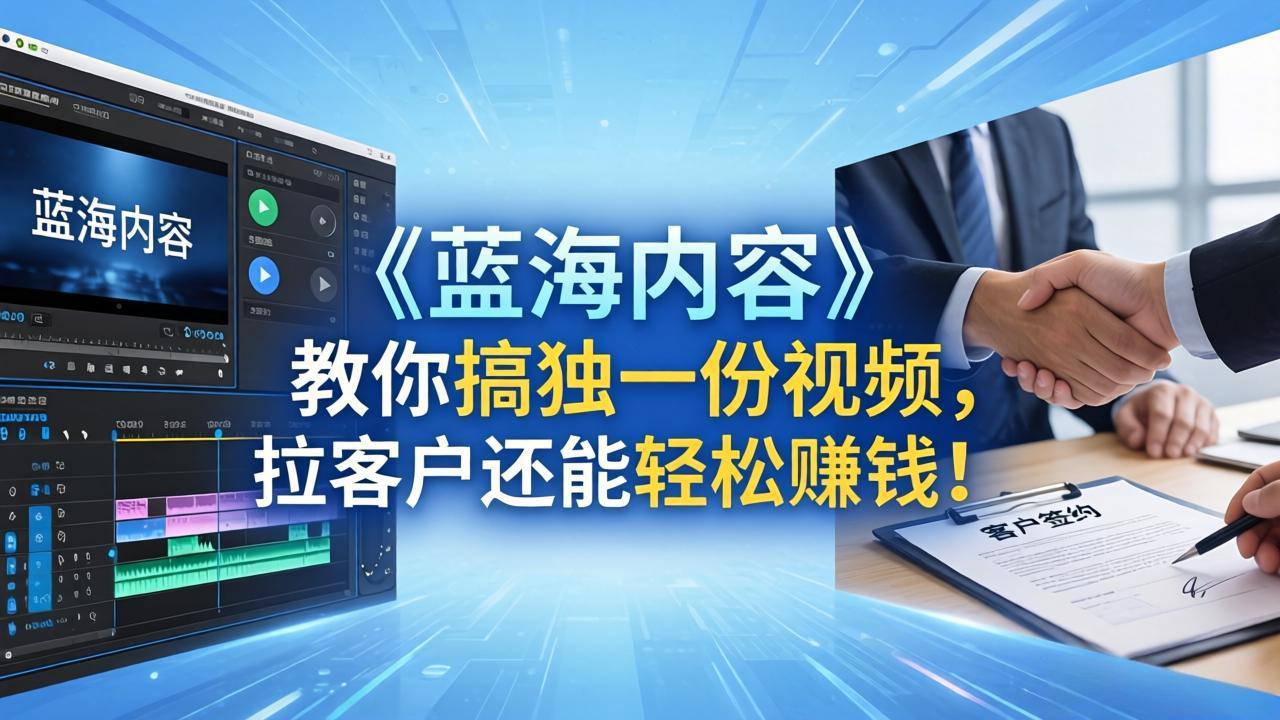 （18301期）做视频卷不动了？《蓝海内容》教你搞独一份视频，拉客户还能轻松赚钱！-知享资源网