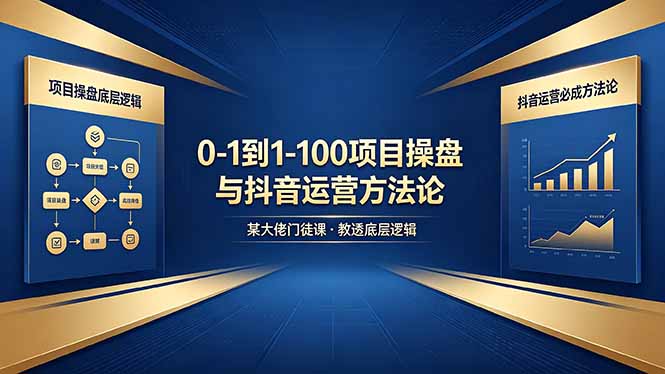 （18382期）0-1到1-100怎么建？某大佬门徒课教透项目操盘底层逻辑+抖音运营必成方法论-知享资源网