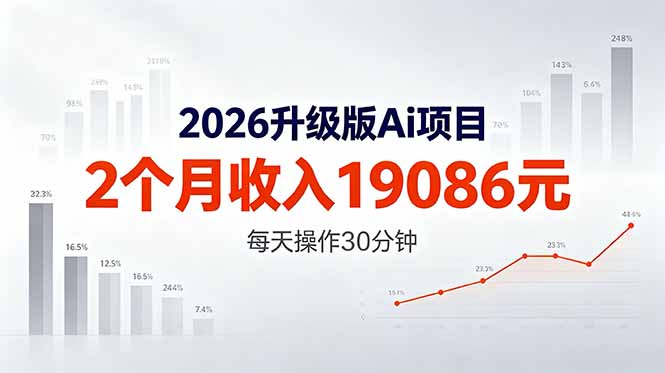 （18443期）2026升级版Ai任务，2个月收入19086元，熟练后每天操作30分钟！-知享资源网