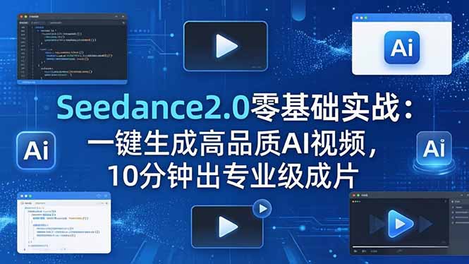 （18323期）Seedance2.0零基础实战：一键生成高品质AI视频，10分钟出专业级成片-知享资源网
