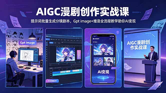 （18482期）AIGC漫剧创作实战课-更新5月16，提示词批量生成分镜剧本，Gpt image+维洛全流程教学助你AI变现-知享资源网