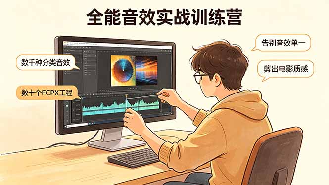 （18287期）全能音效实战训练营：数千种分类音效+数十个FCPX工程，告别音效单一，剪出电影质感-知享资源网