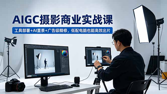 （18434期）AIGC 摄影商业实战课，工具部署+AI置景+广告级精修，低配电脑也能高效出片-知享资源网