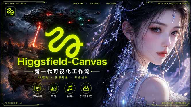 （18502期）Higgsfield Canvas AI视频制作详解，节点式工作流搭建，重构新式视频创作完整教程-知享资源网