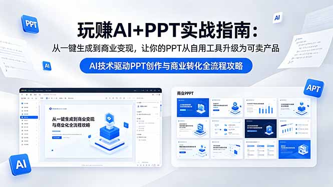 （18448期）玩赚AI+PPT实战指南-更新5月13：从一键生成到商业变现，让你的PPT从自用工具升级为可卖产品-知享资源网