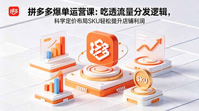 （18577期）拼多多爆单运营实战课：吃透流量分发逻辑，科学定价布局SKU轻松提升店铺利润-知享资源网