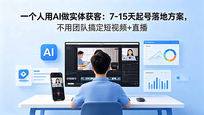 （18432期）一个人用AI做实体获客：7-15天起号落地方案，不用团队搞定短视频+直播-知享资源网