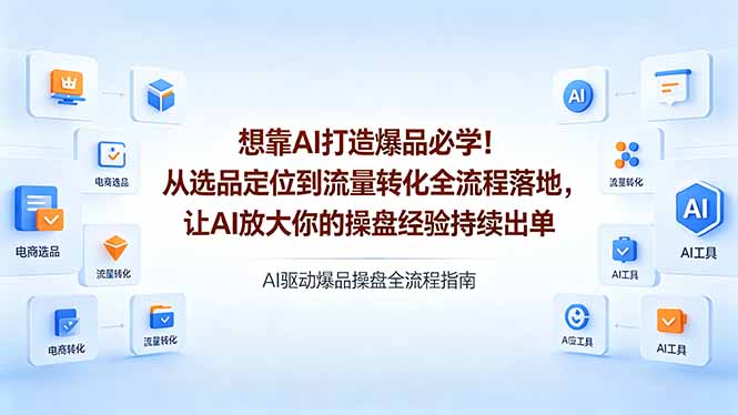 （18327期）想靠AI打造爆品必学！从选品定位到流量转化全流程落地，让AI放大你的操盘经验持续出单-知享资源网