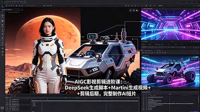 （18475期）AIGC影视剪辑进阶课：DeepSeek生成脚本+Martini生成视频+剪辑后期，完整制作AI短片-知享资源网