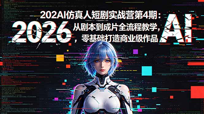 （18656期）2026AI仿真人短剧实战营第4期：从剧本到成片全流程教学，零基础打造商业级作品-知享资源网