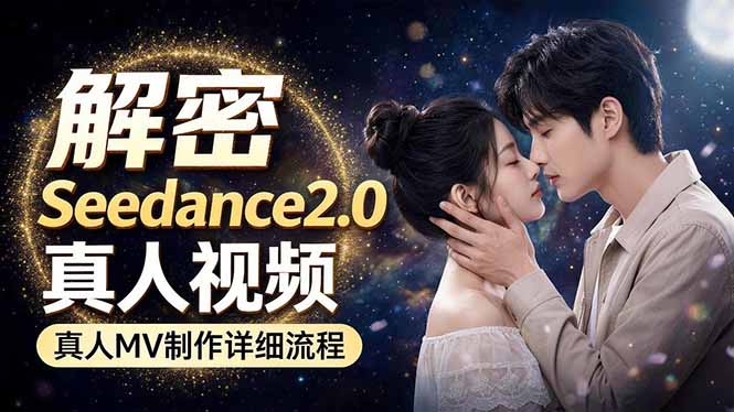 （18289期）Seedance 2.0电影级真人 MV全流程拆解：提示词、运镜、粒子特效，手把手实操-知享资源网