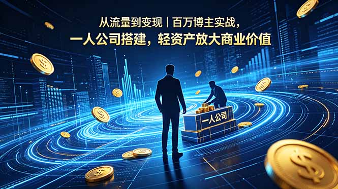 （18645期）从流量到变现｜百万博主实战，一人公司搭建，轻资产放大商业价值-知享资源网
