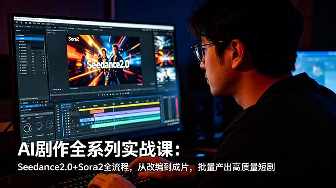 (18647期)AI剧作全系列实战课:Seedance2.0+Sora2全流程,从改编到成片,批量产出高质量短剧-知享资源网