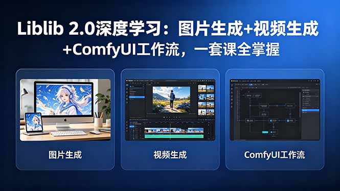 （18349期）Liblib 2.0深度学习：图片生成+视频生成+ComfyUI工作流，一套课全掌握-知享资源网