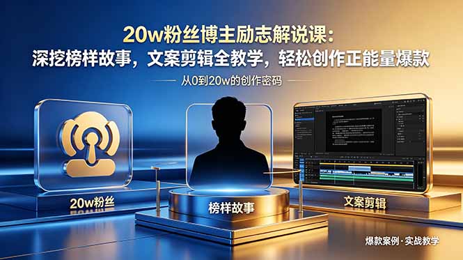 (18648期)20w粉丝博主励志解说课:深挖榜样故事,文案剪辑全教学,轻松创作正能量爆款-知享资源网