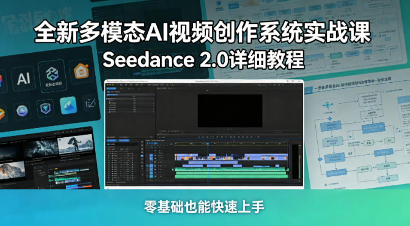 全新多模态AI视频创作系统实战课，Seedance 2.0详细教程，零基础也能快速上手-知享资源网