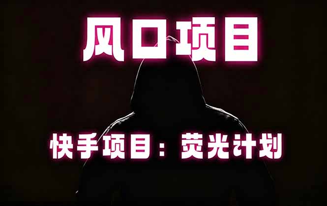 （18560期）快手风口项目，荧光计划托管，长期稳定，适合批量做-知享资源网