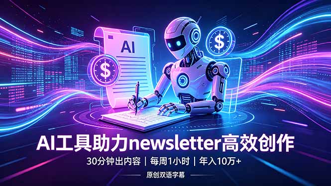 （18279期）做newsletter怕费时间？AI工具帮你30分钟出内容，每周1小时，年入10万+【原创双语字幕】-知享资源网