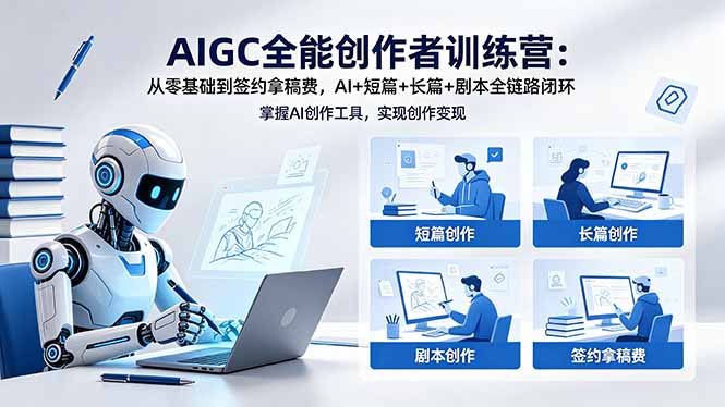 （18403期）AIGC全能创作者训练营：从零基础到签约拿稿费，AI+短篇+长篇+剧本全链路闭环-知享资源网