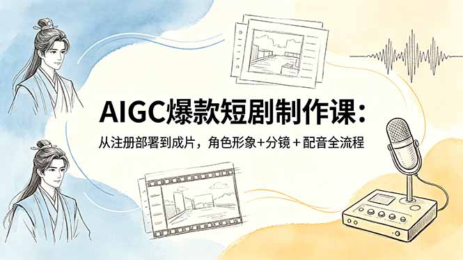 （18676期）AIGC爆款短剧制作课：从注册部署到成片，角色形象+分镜+配音全流程-知享资源网