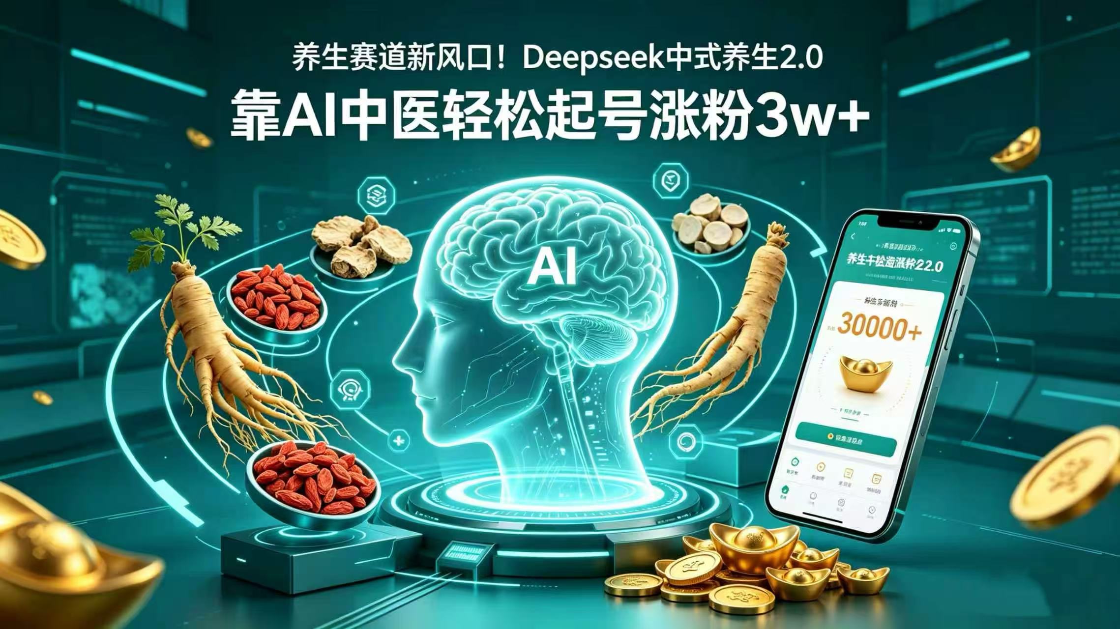养生赛道新风口！Deepseek 中式养生 2.0，靠 AI 中医轻松起号涨粉 3w+-知享资源网