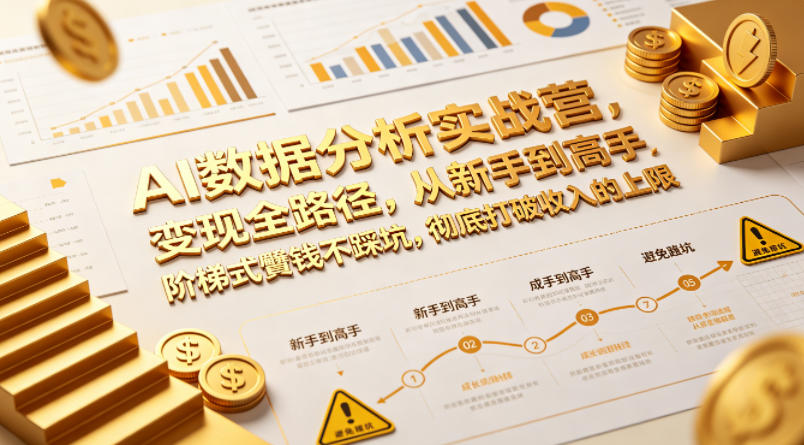 AI数据分析实战营，变现全路径，从新手到高手，阶梯式賺钱不踩坑，彻底打破收入的上限-知享资源网