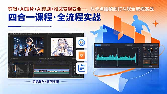 （18463期）剪辑+AI短片+AI漫剧+推文变现四合一，从卡点抽帧到打斗戏全流程实战-知享资源网