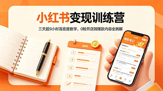 （18337期）小红书变现训练营：三天超9小时高密度教学，0粉开店到爆款内容全拆解-知享资源网