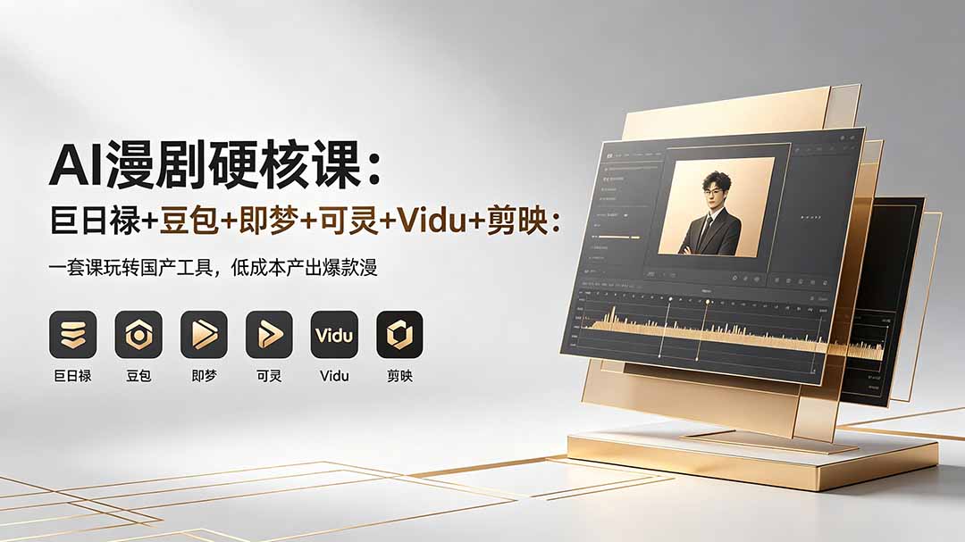（18280期）AI漫剧硬核课：巨日禄+豆包+即梦+可灵+Vidu+剪映：一套课玩转国产工具，低成本产出爆款漫剧-知享资源网