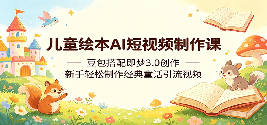 儿童绘本AI短视频制作课：豆包搭配即梦3.0创作，新手轻松制作经典童话引流视频-知享资源网