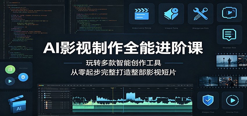 AI影视制作全能进阶课：玩转多款智能创作工具，从零起步完整打造整部影视短片-知享资源网