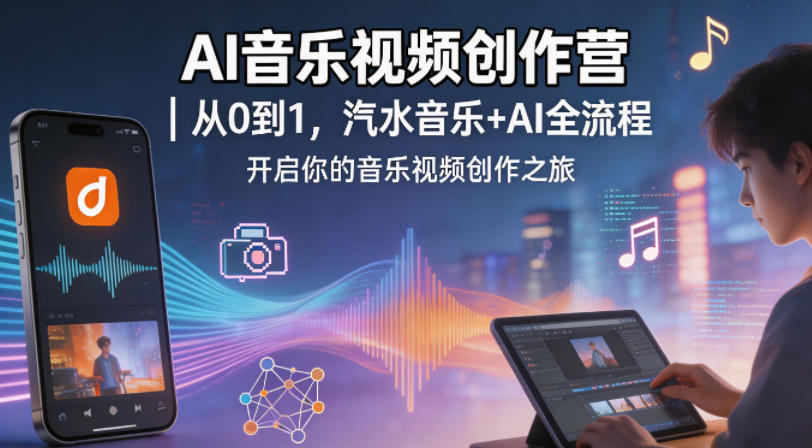 AI音乐视频创作营｜从0到1，汽水音乐+AI全流程，开启你的音乐视频创作之旅-知享资源网