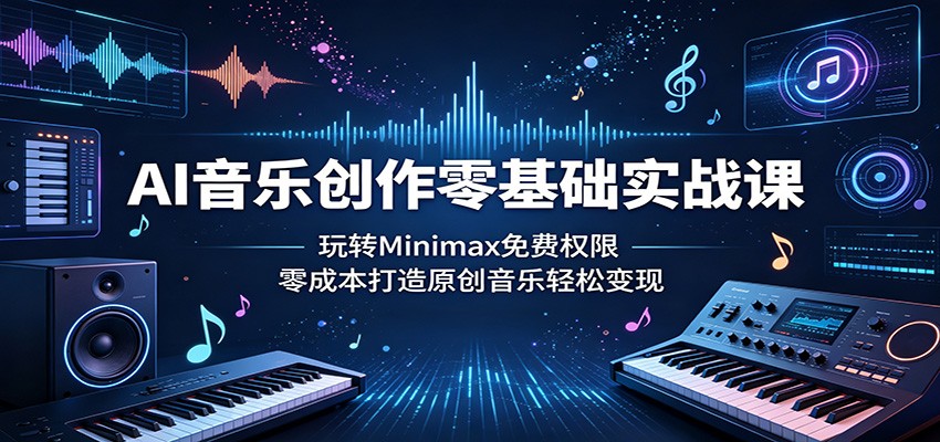 AI音乐创作零基础实战课：玩转Minimax免费权限，零成本打造原创音乐轻松变现-知享资源网