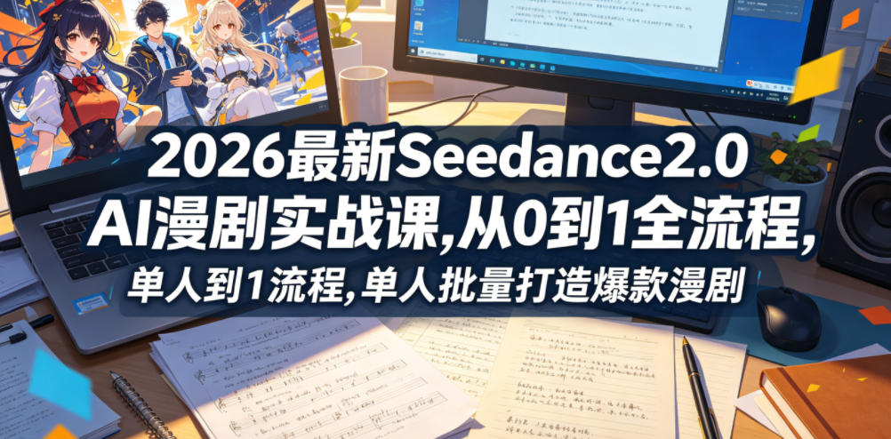 2026最新Seedance2.0 AI漫剧实战课,，从0到1全流程，单人批量打造爆款漫剧-知享资源网