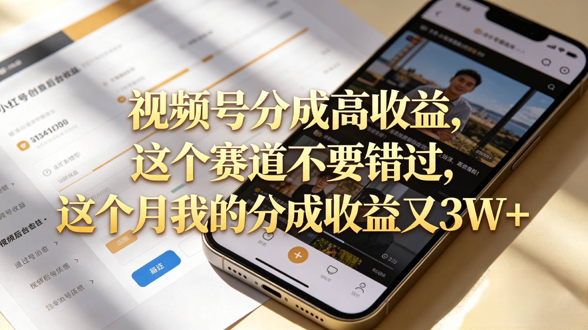 想要【视频号分成高收益】,这个赛道不要错过,这个月我的分成收益又3W+-知享资源网