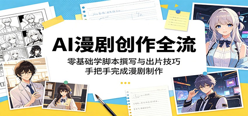 AI漫剧创作全流：零基础学脚本撰写与出片技巧，手把手完成漫剧制作-知享资源网
