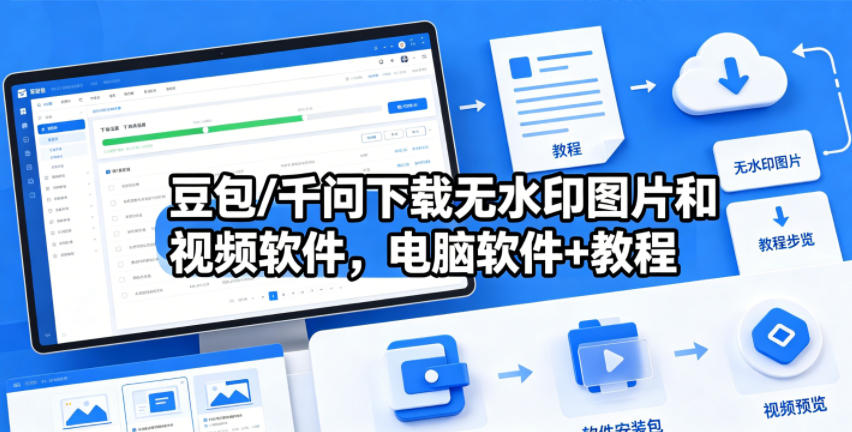 豆包/千问下载无水印图片和视频软件，电脑软件+教程-知享资源网